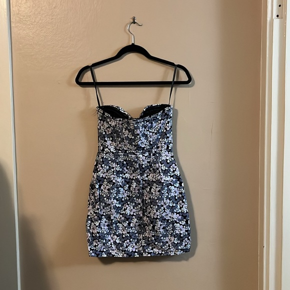 H&M Strapless Front Zipper Pink Purple Periwinkle Bustier Mini Dress 4 - Picture 16 of 16